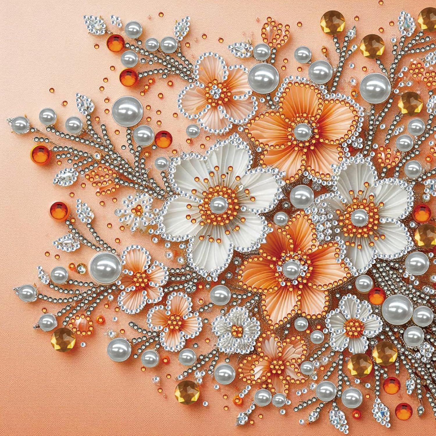 Sulunmo with Frame Diamond Art Kits for Adults,5D Full Special Shaped Pearl Drill Diamond Painting Kits for Beginners,DIY Diamond Dots Paintings Picture Arts Craft (Flowers) 25 * 25cm