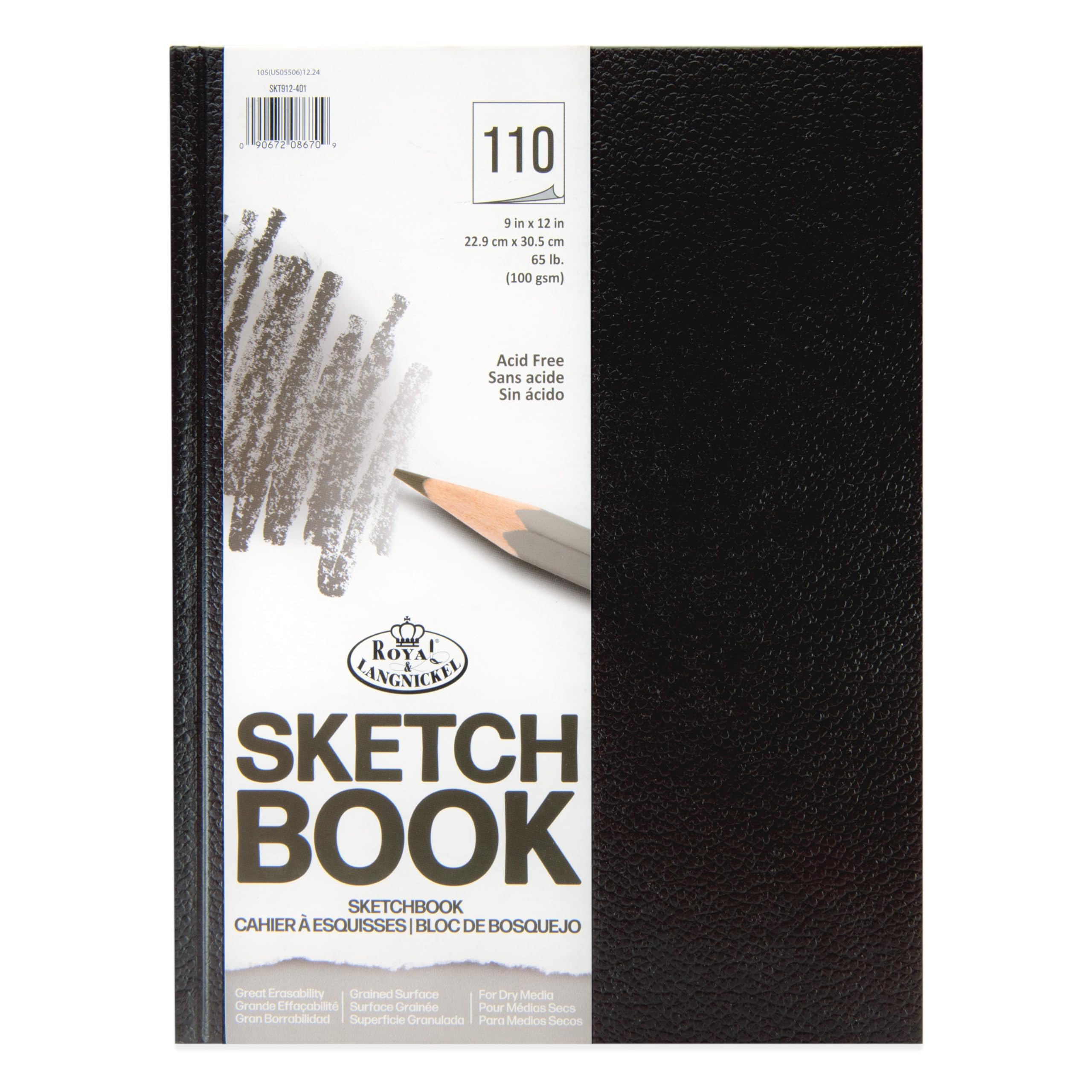 Royal & Langnickel 9 x 12 inch HARDBOUND Sketchbook, White