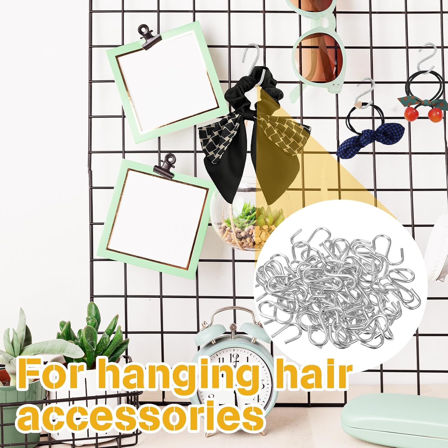 60Pcs 1 Inch Small S Hooks for Hanging Silver Mini Ornament Hooks Hanger Metal Mini S Hooks for Jewelry, Necklaces, Plants, Lights, Potted Plants, Keychain