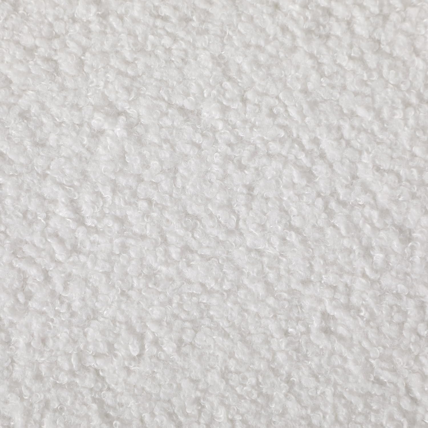 OSP Home Furnishings Lyra Contemporary Round Storage Ottoman with Lift-Off Lid, Ivory SherpaFabric - Image 9