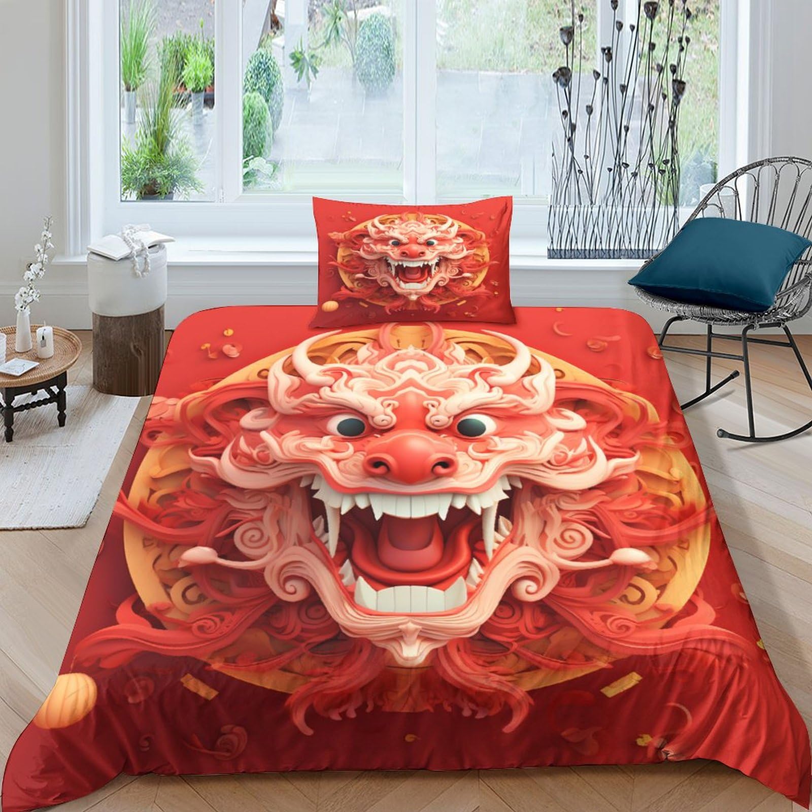Parure de lit dragon 3D microfibre pour des nuits magiques