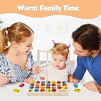 Vista 7 de Torlam Juguete magnético de pesca de madera para niños pequeños, juguete de habilidad motora fina, aprendizaje del alfabeto ABC para niños pequeños