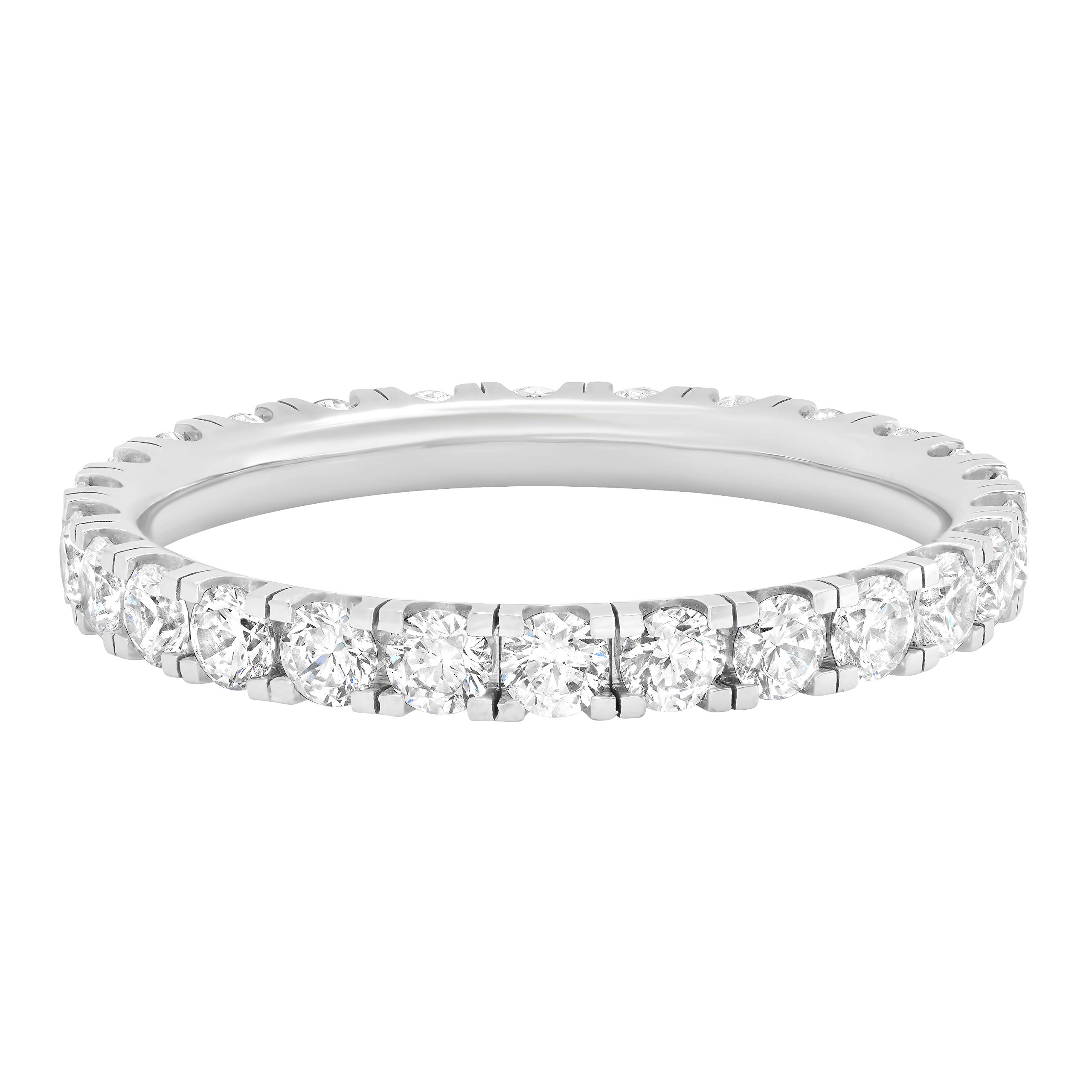 Dazzlingrock Collection 52 Cttw Round White Cubic Zirconia Women Bangle 18K Solid White Gold