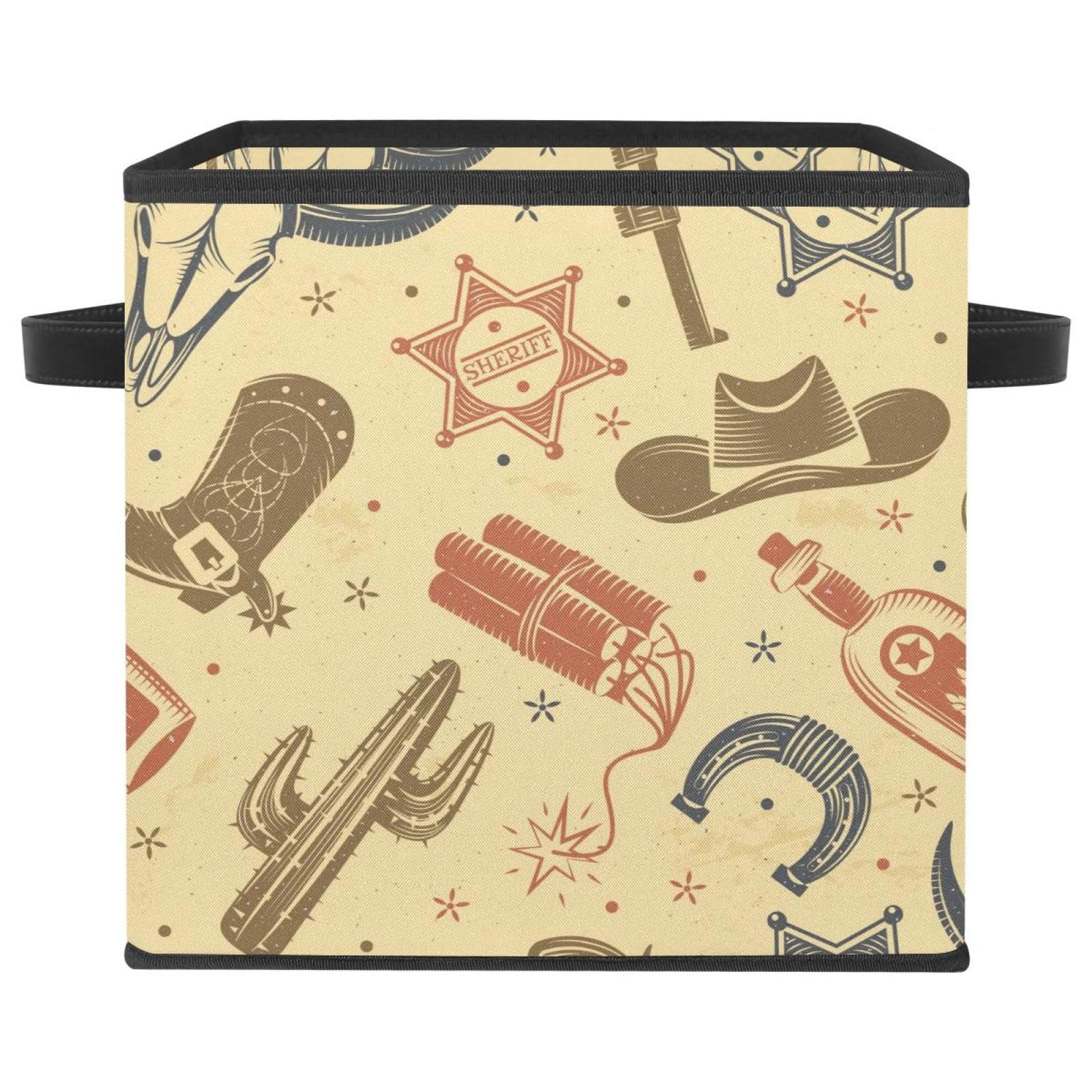 Panier de rangement en tissu avec poignées solides pour jouets