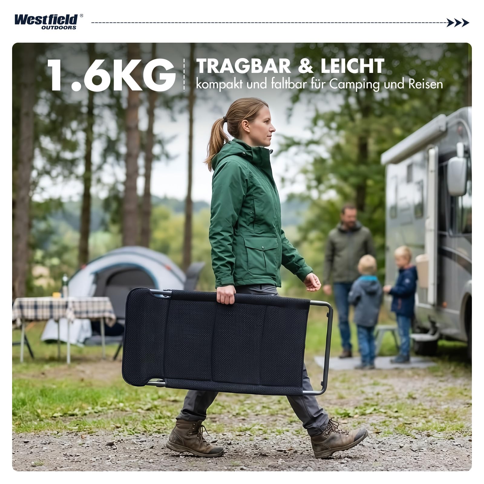 Westfield Outdoors Beinauflage 50 cm Höhe aus Aluminium 3D Mesh-Gewebe