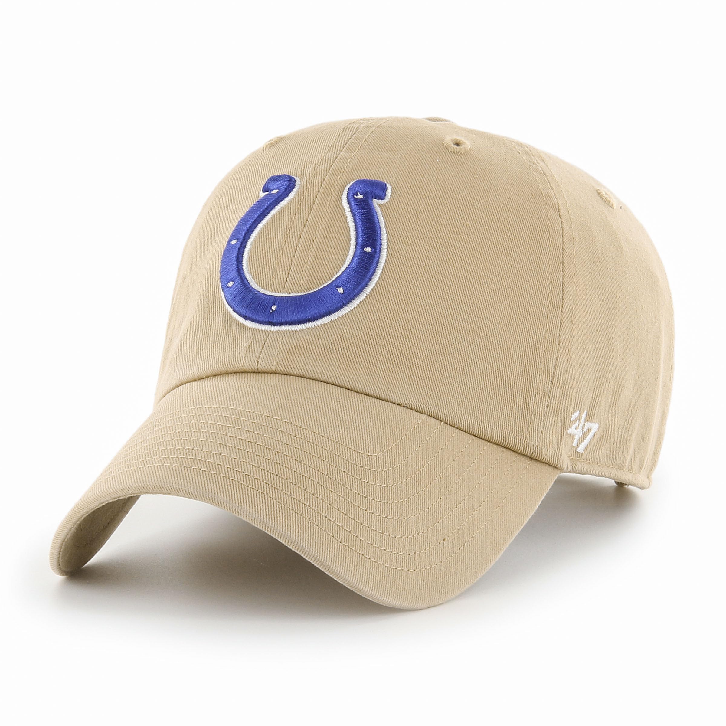 47 Indianapolis Colts NFL Clean Up Unisex Baseball Cap, Adjustable, Team Badge, Khaki