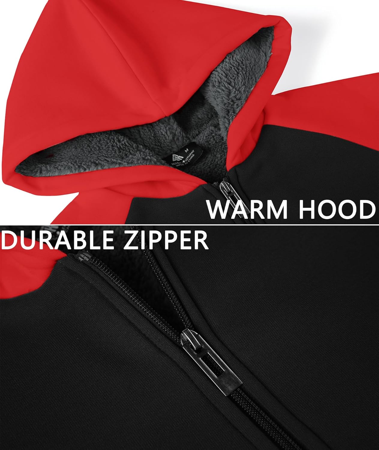 LLdress Boys Hoodie Kids Fleece Sherpa Lined Jacket Youth Zip Up Heavyweight Hooded Sweatshirt Teen Winter Warm Coat
