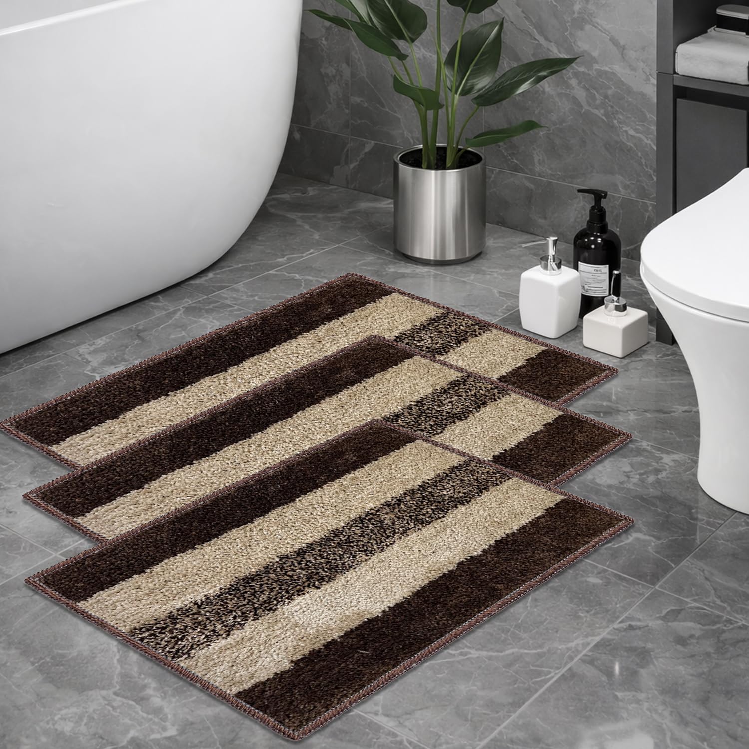 SITTELLA 3 Bath Mats - Soft, Absorbent & Non-Slip -11 SITTELLA 3 Bath Mats - Soft, Absorbent & Non-Slip -11