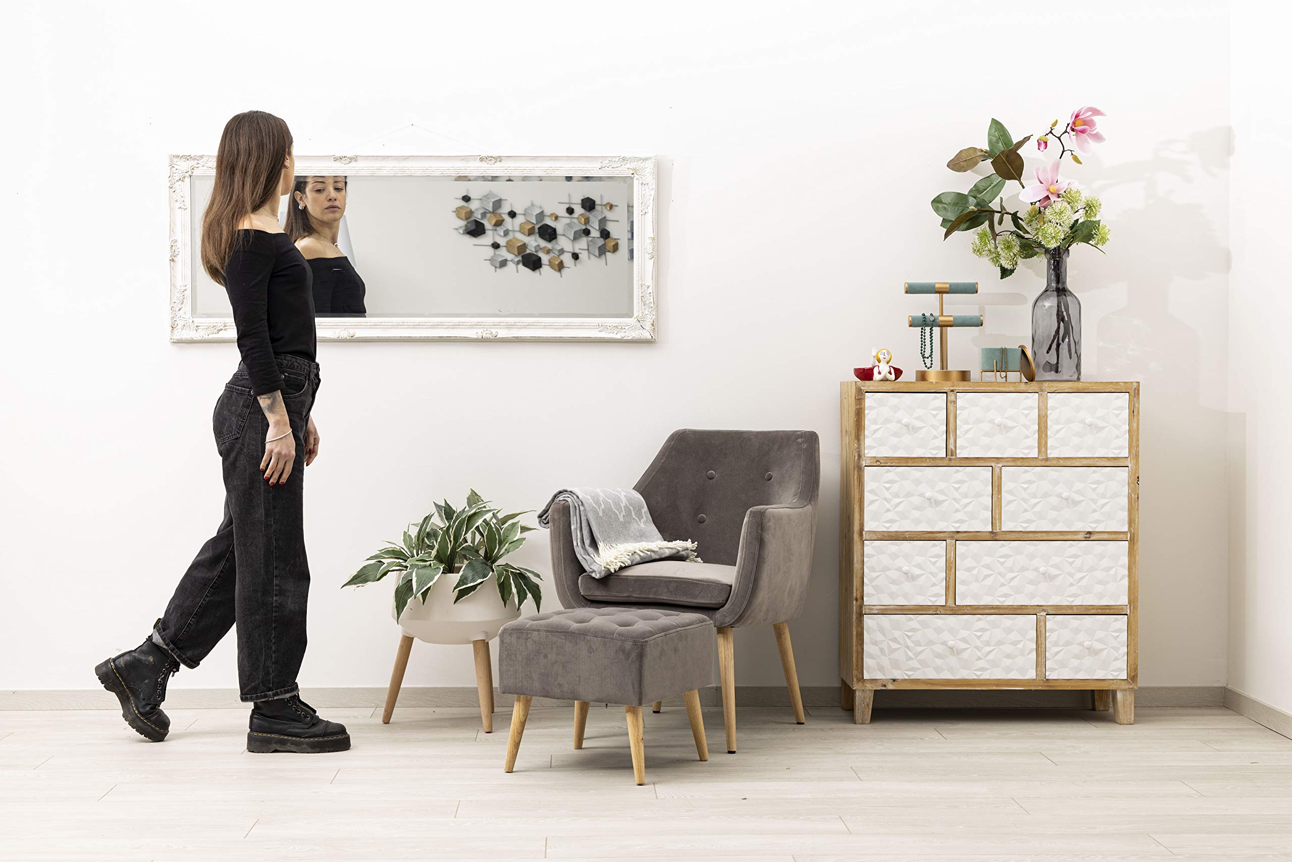 Spiegel Shabby Chic Wit - Eigen afmetingen