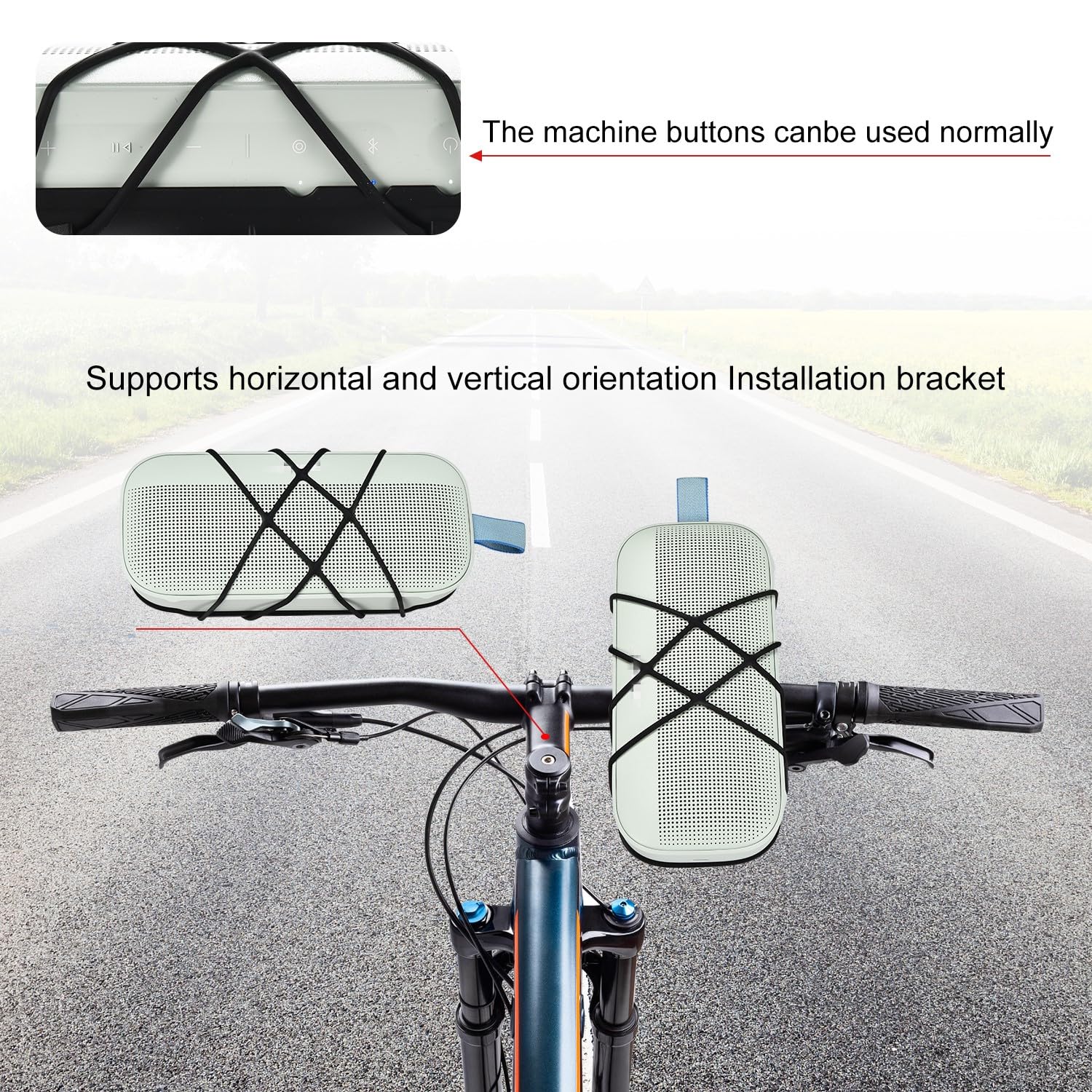 Uchwyt na kierownicę rowerową do głośnika Bose SoundLink Flex & Flex 2. generacji, bezpieczny uchwyt na głośnik rowerowy, odporny na wstrząsy, kompatybilny z przenośnymi głośnikami