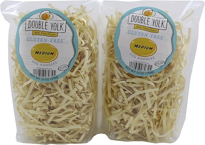 Double Yolk Gluten Free Medium Egg Noodles,10 Ounce Bag (Pack of 2)
