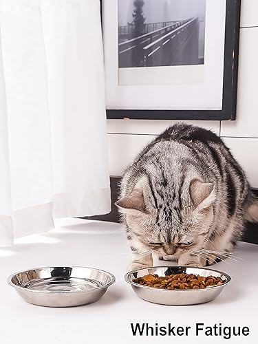 Miniatura 3 de VENTION Cuencos de comida poco profundos para gatos cuencos de repuesto de acero inoxidable para gatos de 7 a 56 onzas para soporte elevado cuencos
