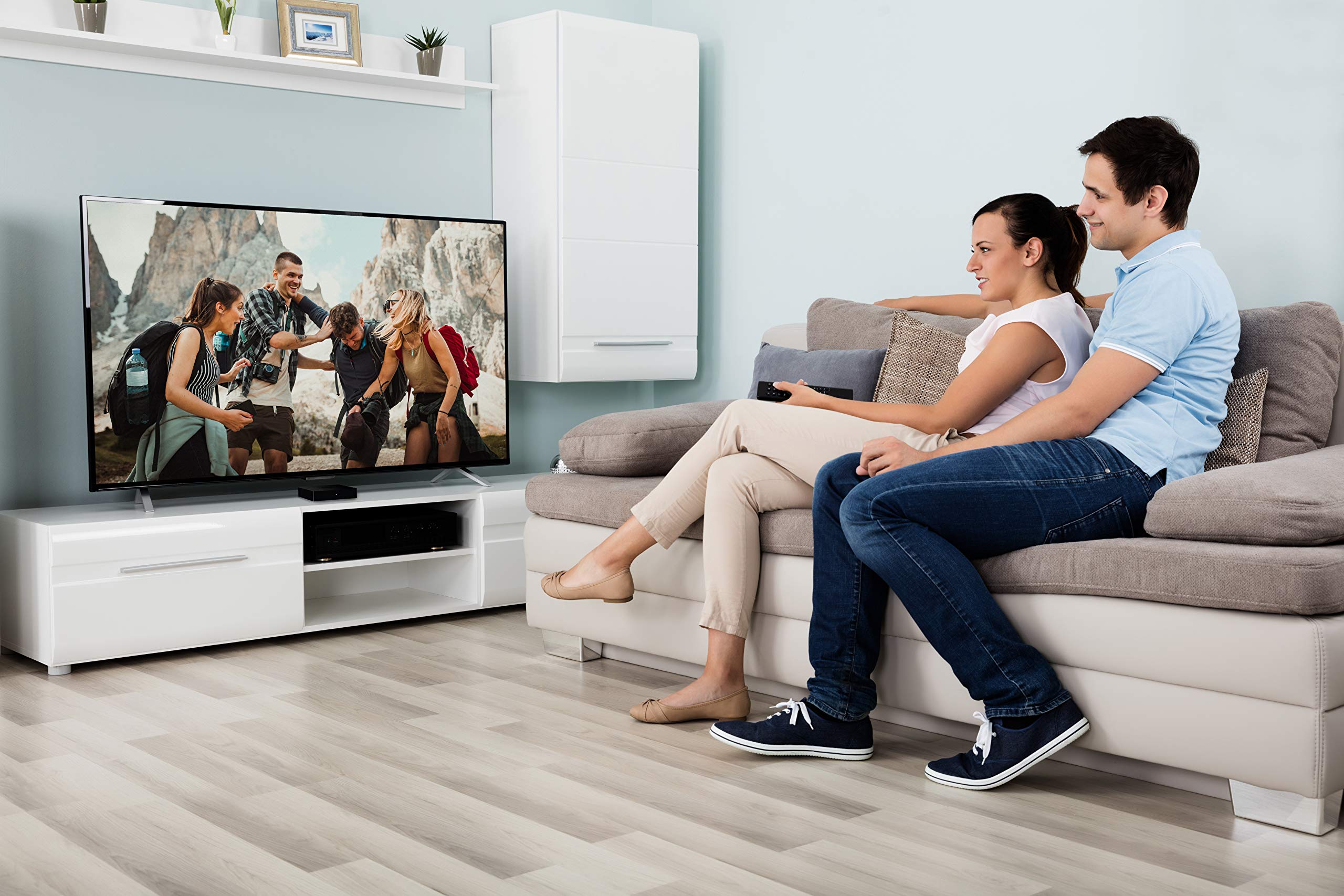 Nokia 6000 Récepteur terrestre HD DVB-T/DVB-T2 avec télécommande, Programme TV numérique, HDMI, clé USB et connectivité Disque Dur