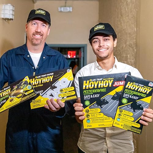 Miniatura 2 de HOY HOY Rat & Mouse - Trampa de pegamento de tamaño grande, 6 trampas paquete de 3 - Control de plagas de roedores listo para usar, resistente y