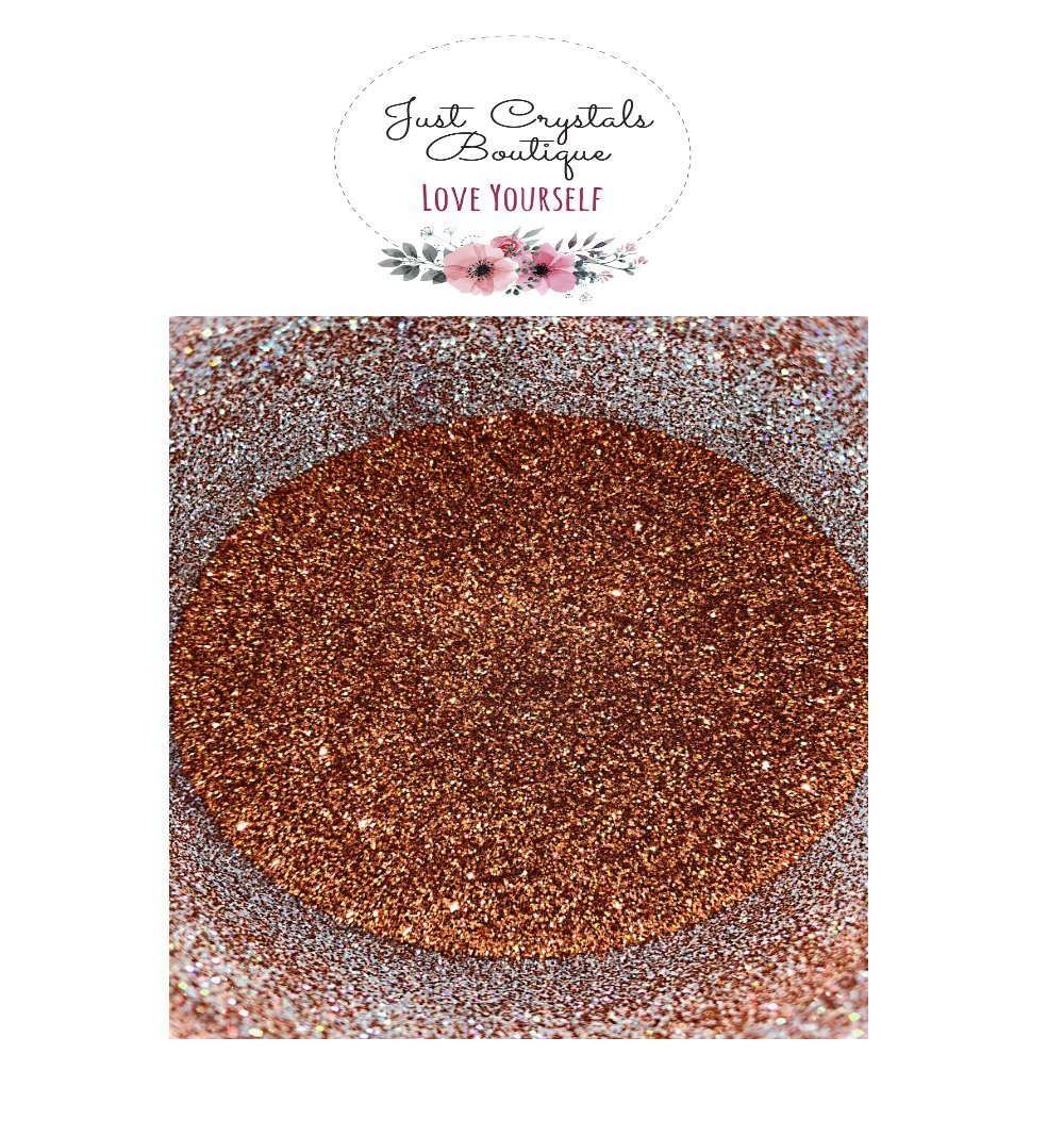 Just Crystals Boutique Clear,Orange Holographic Orange Copper Burnt Caramel Glitter Powder Ultra Fine Florist Nail Art Crafts Professional Quality Coverage 100G