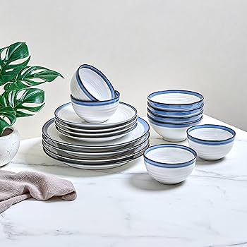 Amazon.com | Sango Siterra Santorini 16-Piece Stoneware Dinnerware