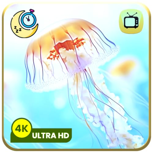Salvapantallas Celestial Currents - Flujo de medusas de ensueño con sonidos oceánicos y cuenta atrás del temporizador para dormir
