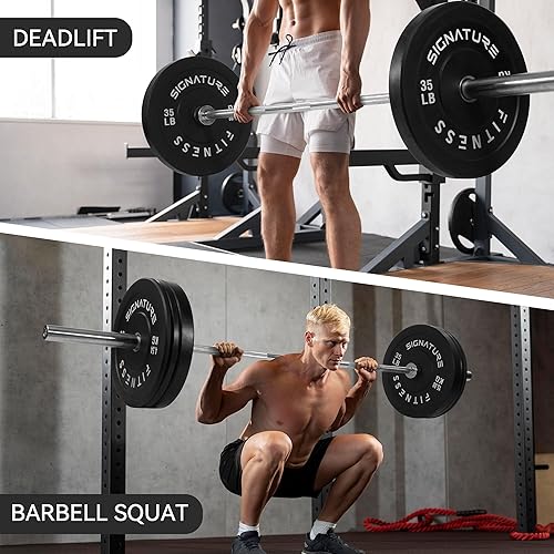 Miniatura 7 de Signature Fitness Placas de pesas olímpicas de 2.0in con buje de acero, 100% goma virgen