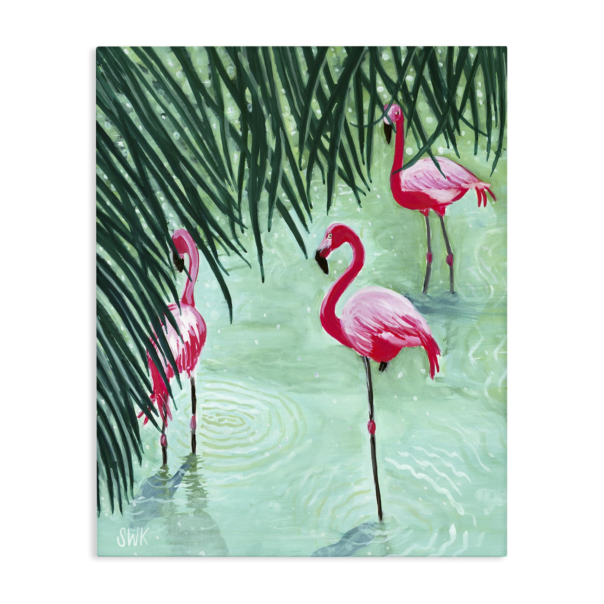 'Shallow Flamingo Pond'| Canvas Art