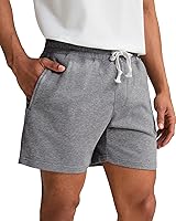 MaaMgic Men's 5/7" Athletic Gym Shorts - Elastic Waist, Zipper Pockets, Moisture-Wicking Cotton Blend for Workout & Casual Wear