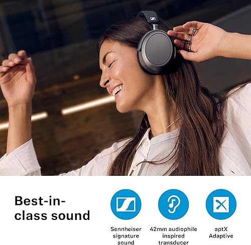 Miniatura 10 de Sennheiser Momentum 4 - Auriculares inalámbricos Bluetooth para llamadas cristalinas con cancelación de ruido adaptable, duración de la batería de