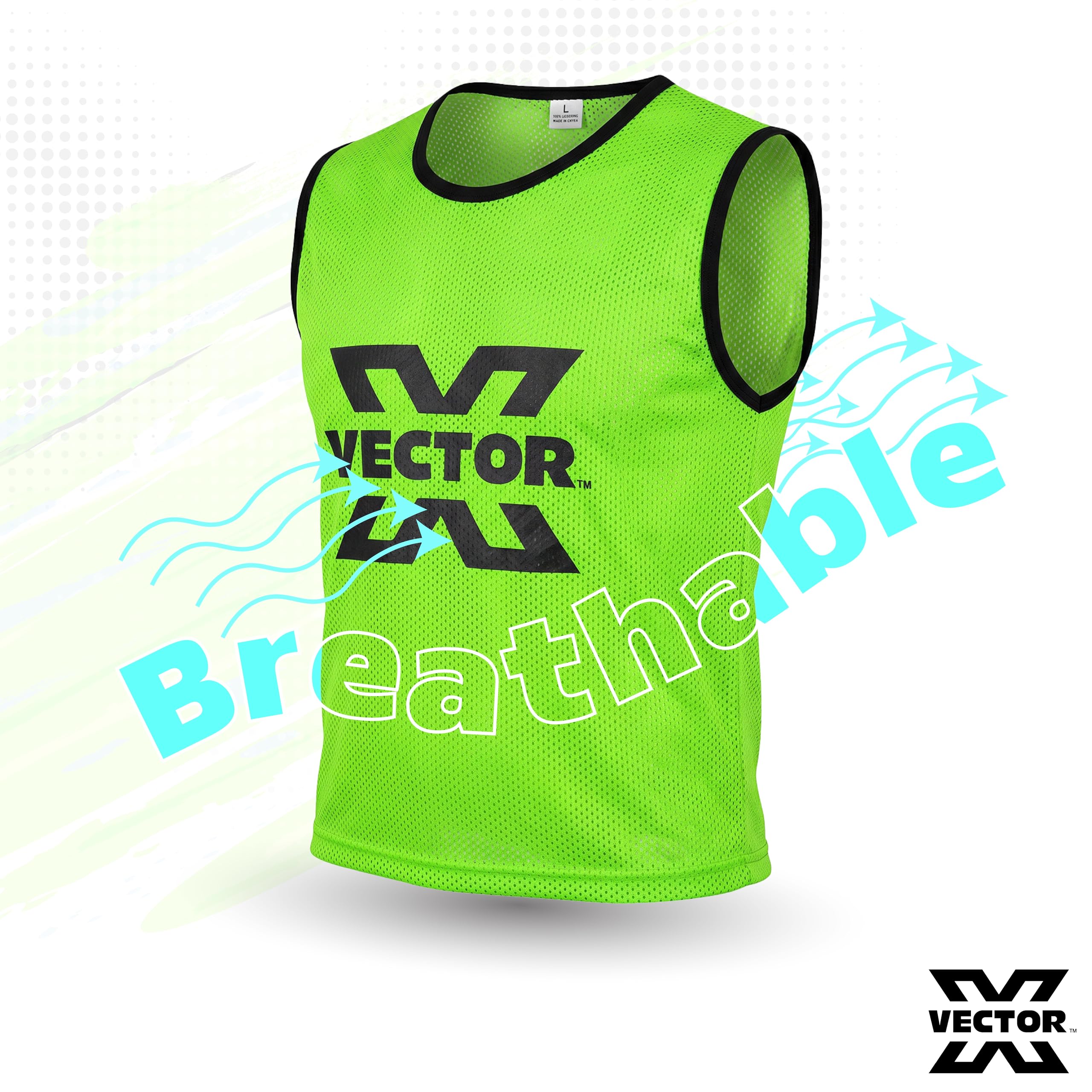 Vector X Training Bibs for Football Soccer Basketball Volleyball for Track and Field Play (S, Green, 1) 3