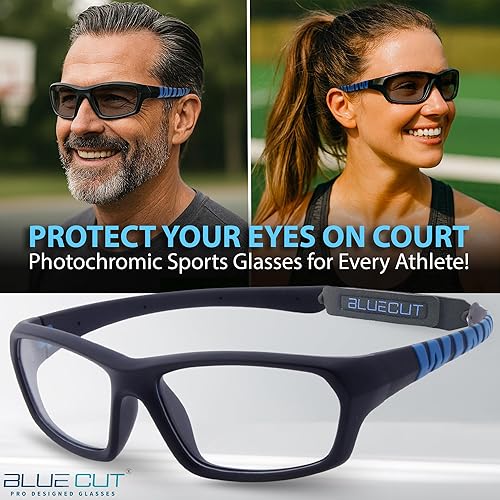 Miniatura 7 de BLUE CUT Sports Protection Goggles, Photochromic Lenses Safety Glasses for Basketball, Pickleball and Outdoor Sports