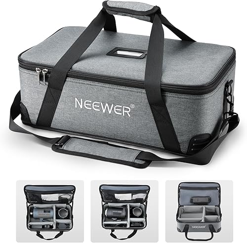 NEEWER Bolsa de transporte con espuma movible acolchada para Studio Light Vision 4 ML300 CB60 CB60B RGB CB60 MS60B MS60C MS150B, bolsa de transporte