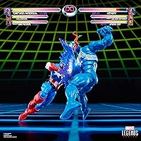 Vista 5 de Marvel Legends Series Gamerverse Captain America vs Venom, Retro Video Game-Inspired Collectible 6-Inch Action Figures