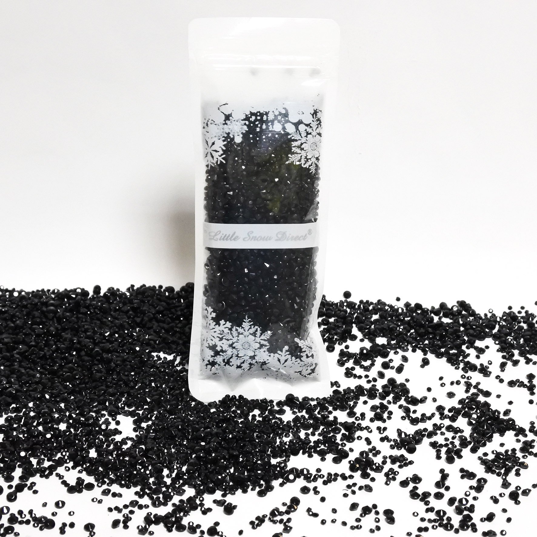 Little Snow Direct Black 5500 Mixing Wedding Party Decoration Scatter Crystals Table Diamonds Acrylic Confetti - 2 Mixed Sizes (Black)