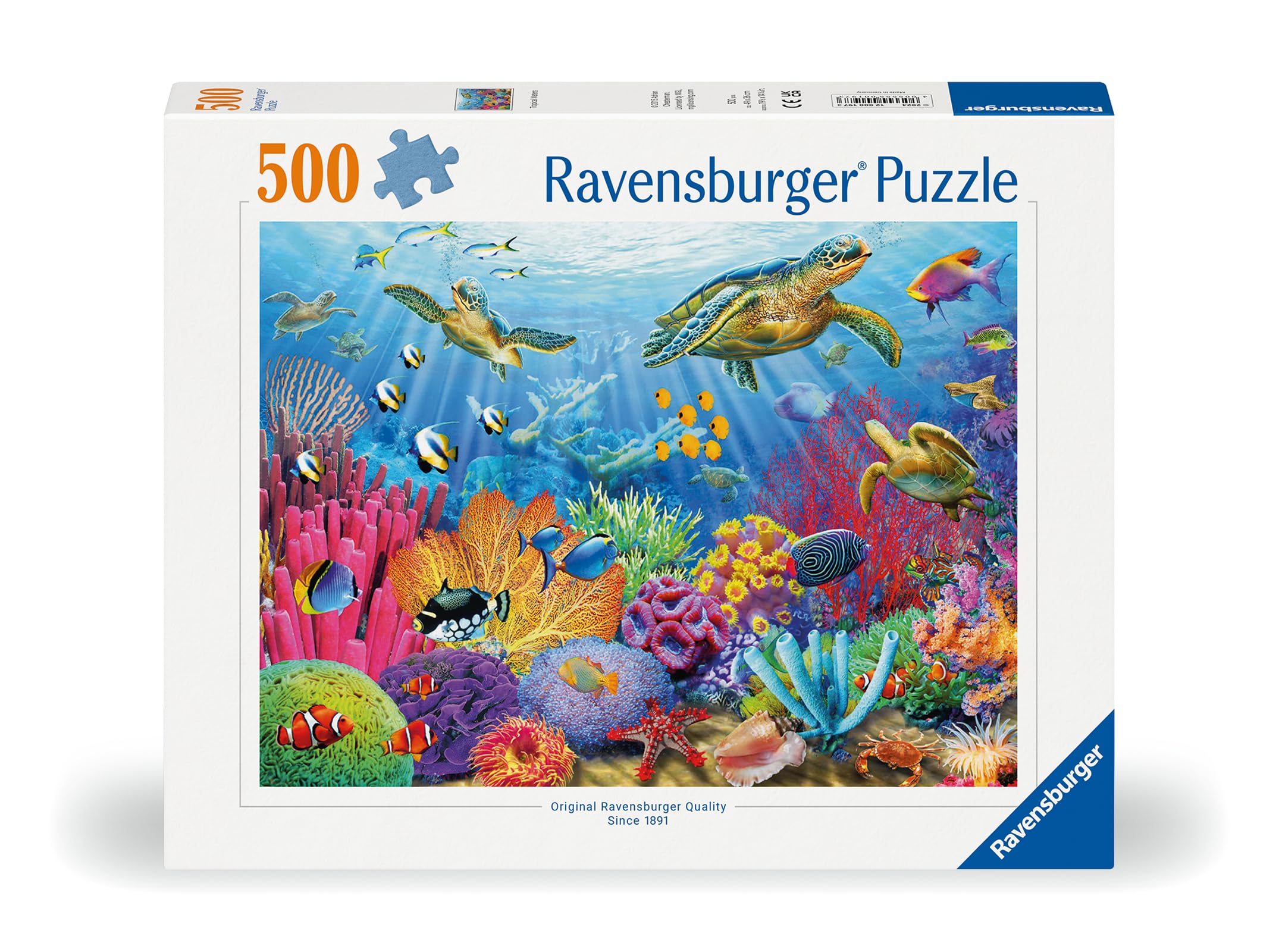 Ravensburger 12000197 - Acque tropicali - puzzle 500 pezzi – puzzle adulti e ragazzi da 12 anni, puzzle mare