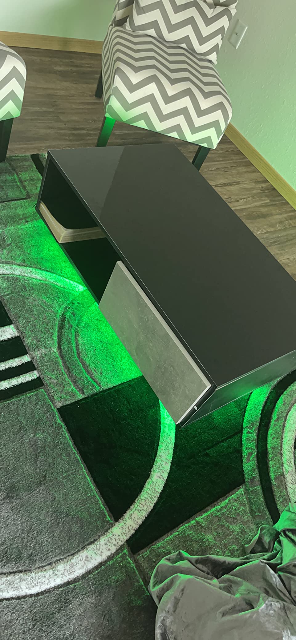 27/mo Finance HOMMPA Small LED Coffee Tables for Living Room Black