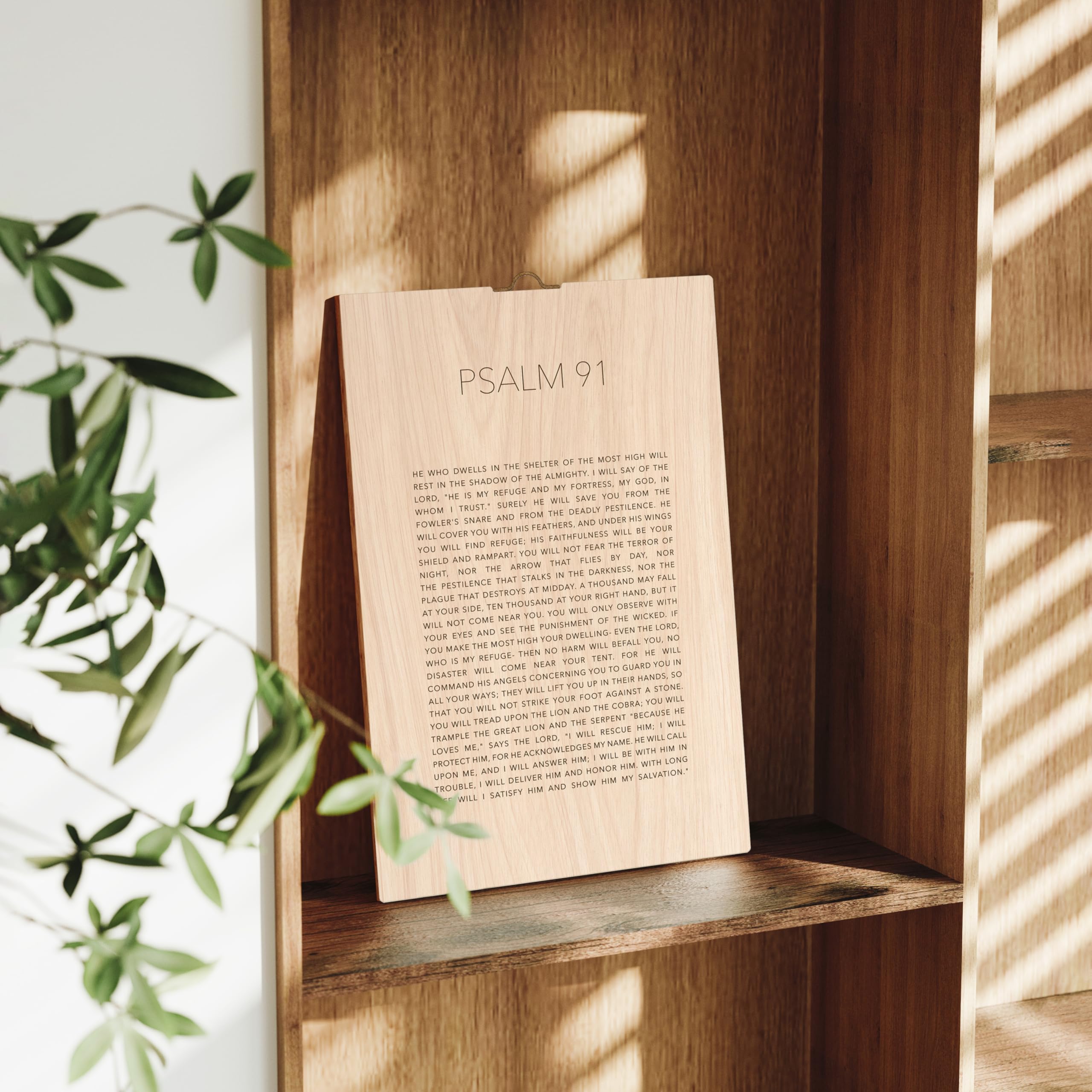 ArtMinder® Psalm 91 Wall Art - Wooden Wall Decor Psalm 91 for Home and Office, Psalm He Who Dwells (Birch Wood, 11x17)