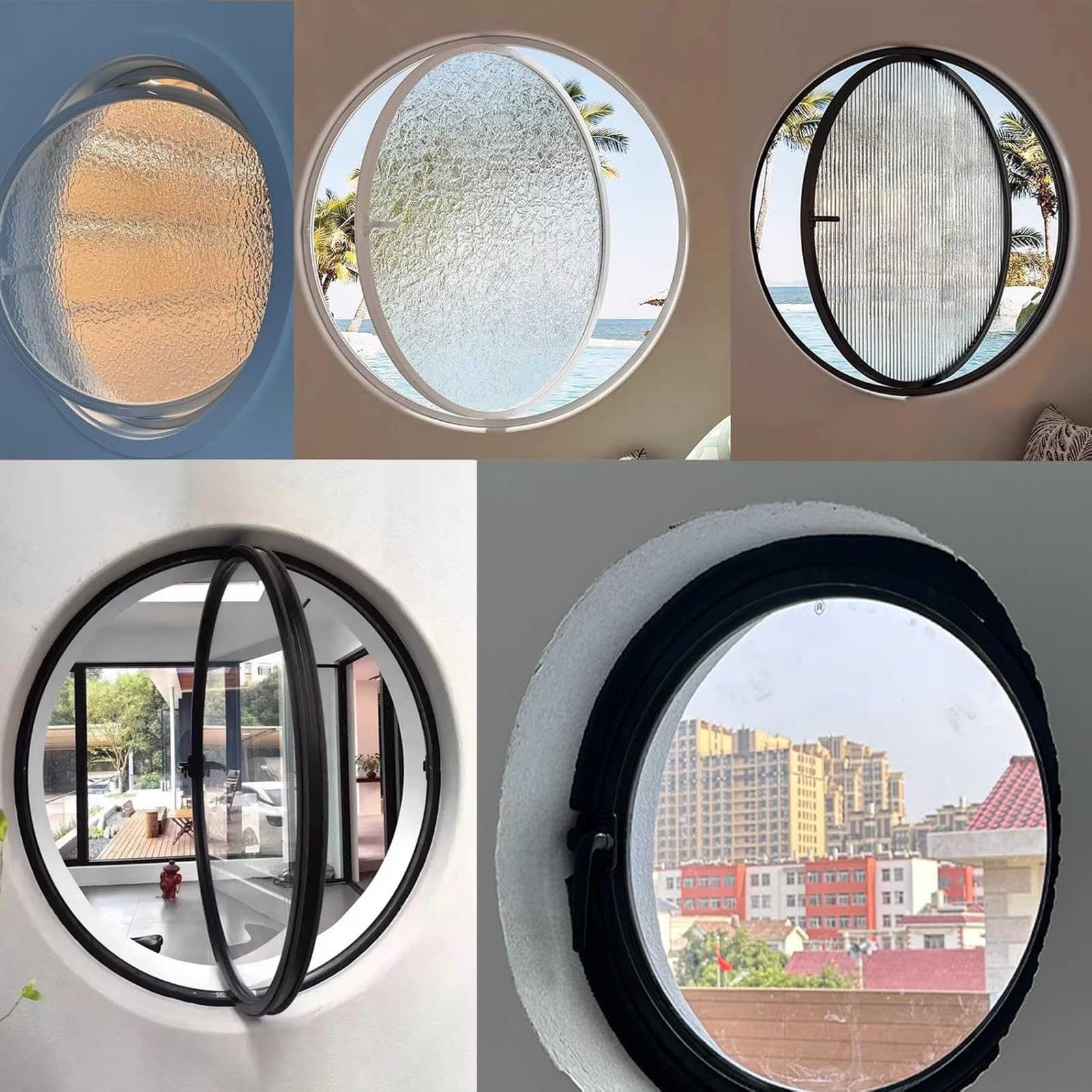 Zamykany uchwyt F Mount Shed Window Obrotowy okrągły otwór Wentylacja Wymiana okna na strychy i łazienki Trwały i łatwy w instalacji