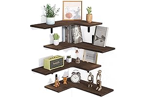 upsimples Corner Wall Shelves: Enhance Storage and Decor with Rustic Charm