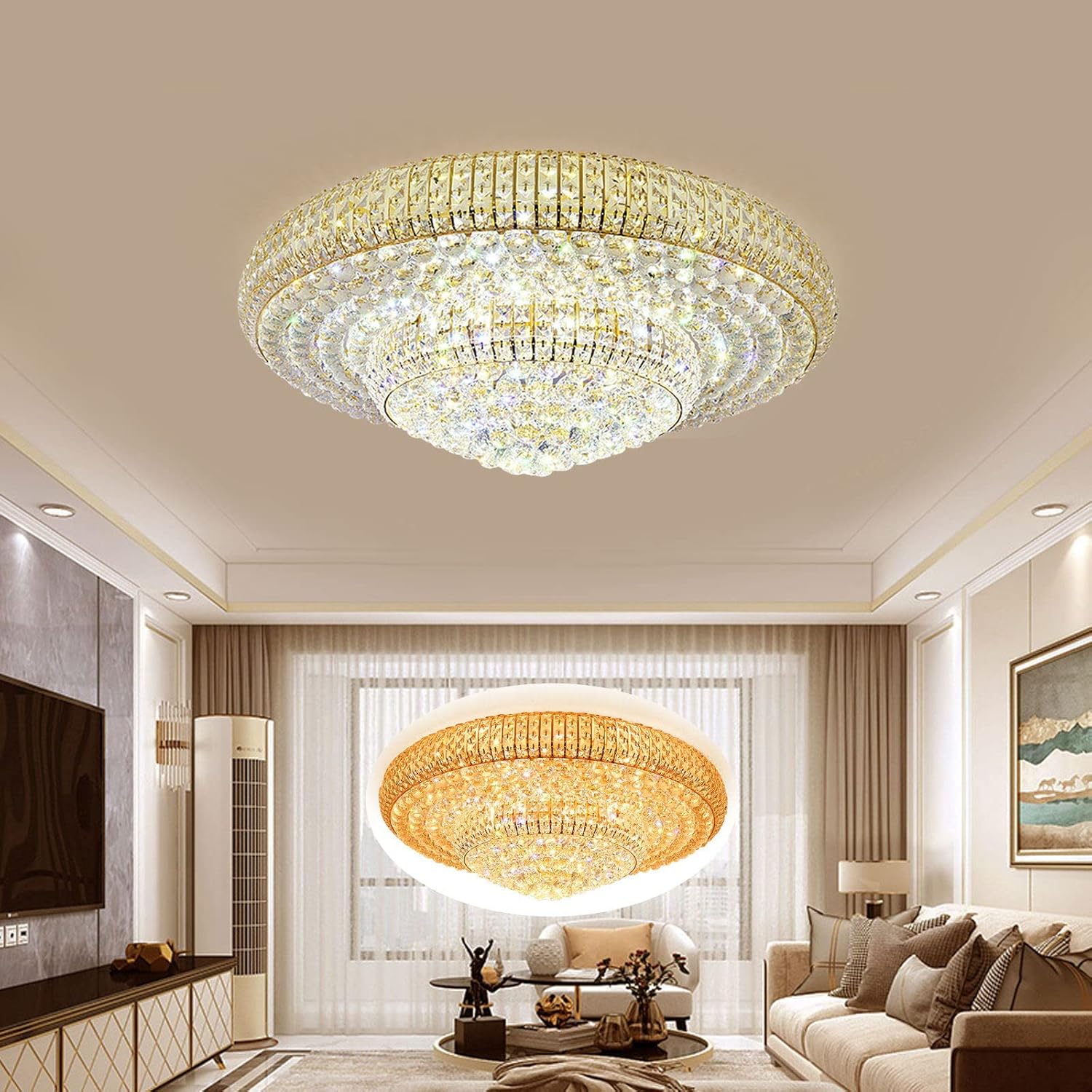 TAXXII Lüks Kristal Avize 9 LED Kısılabilir Tavan Lambası