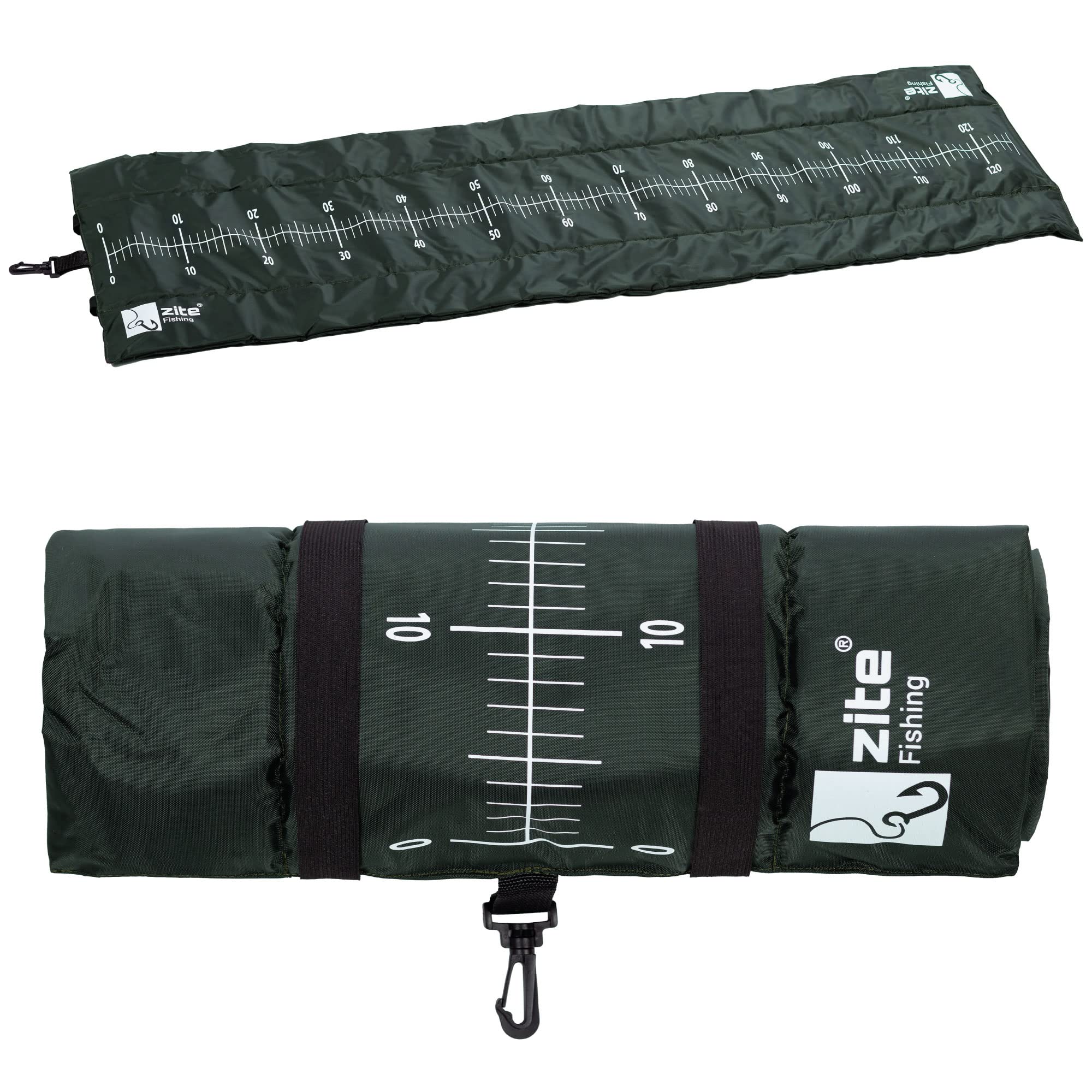 Zite Fishing Raubfisch Angelzubehör Set - Einhand-Kescher Gummiert - Fisch-Abhakmatte 130cm - Hakenlöser-Zange 28cm