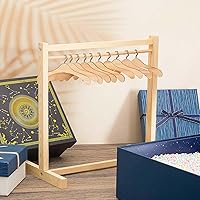 Vista 6 de Civaner Perchero de ropa de muñecas con colgador de madera para ropa de muñecas de 18 pulgadas, mini perchas para armario, accesorios de muebles