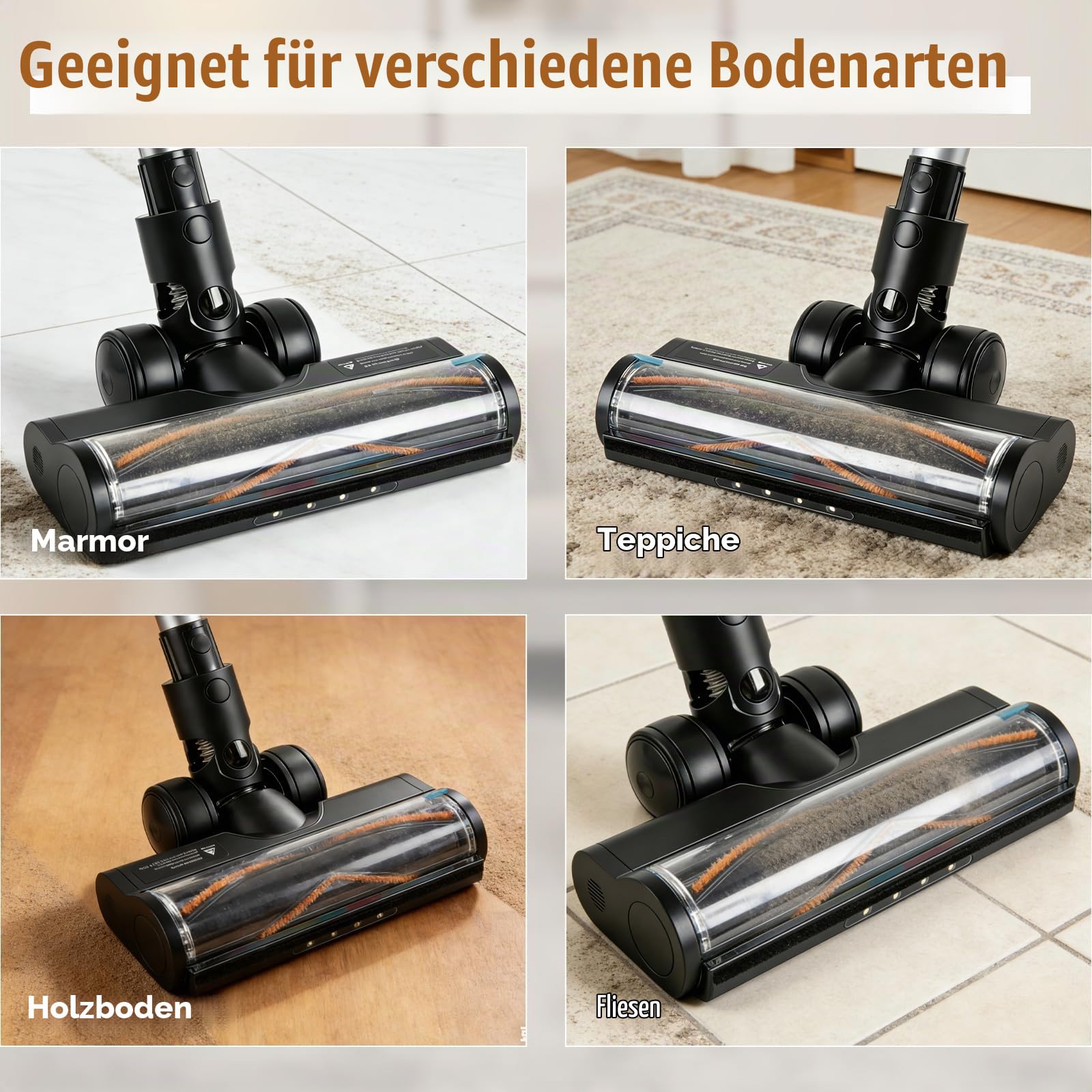 Bürste Kompatibel mit Dreame R20 T20 T30 R30 V12 V12 Pro T20 pro V11SE R10, Turbine Bürste mit LED Scheinwerfern, Anti-Verhedderung, Elektrische Bodendüse Ersatzteile für Hartboden und Teppiche