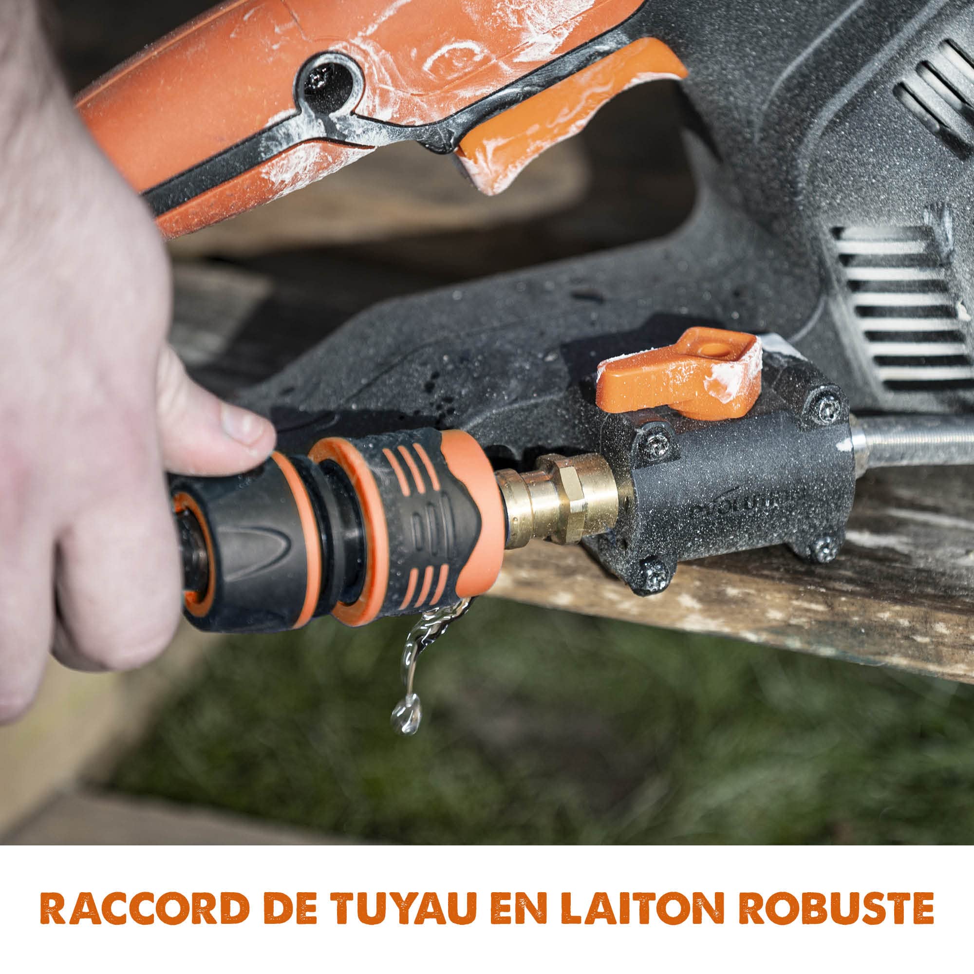 Evolution Power Tools Scie à Béton Dépoussiérage à l'eau, Pour couper le Béton, Pierre, Brique - 2400W électrique, pas de Gaz, 115mm de Coupe, Lame Diamant Premium 300mm - R300DCT+
