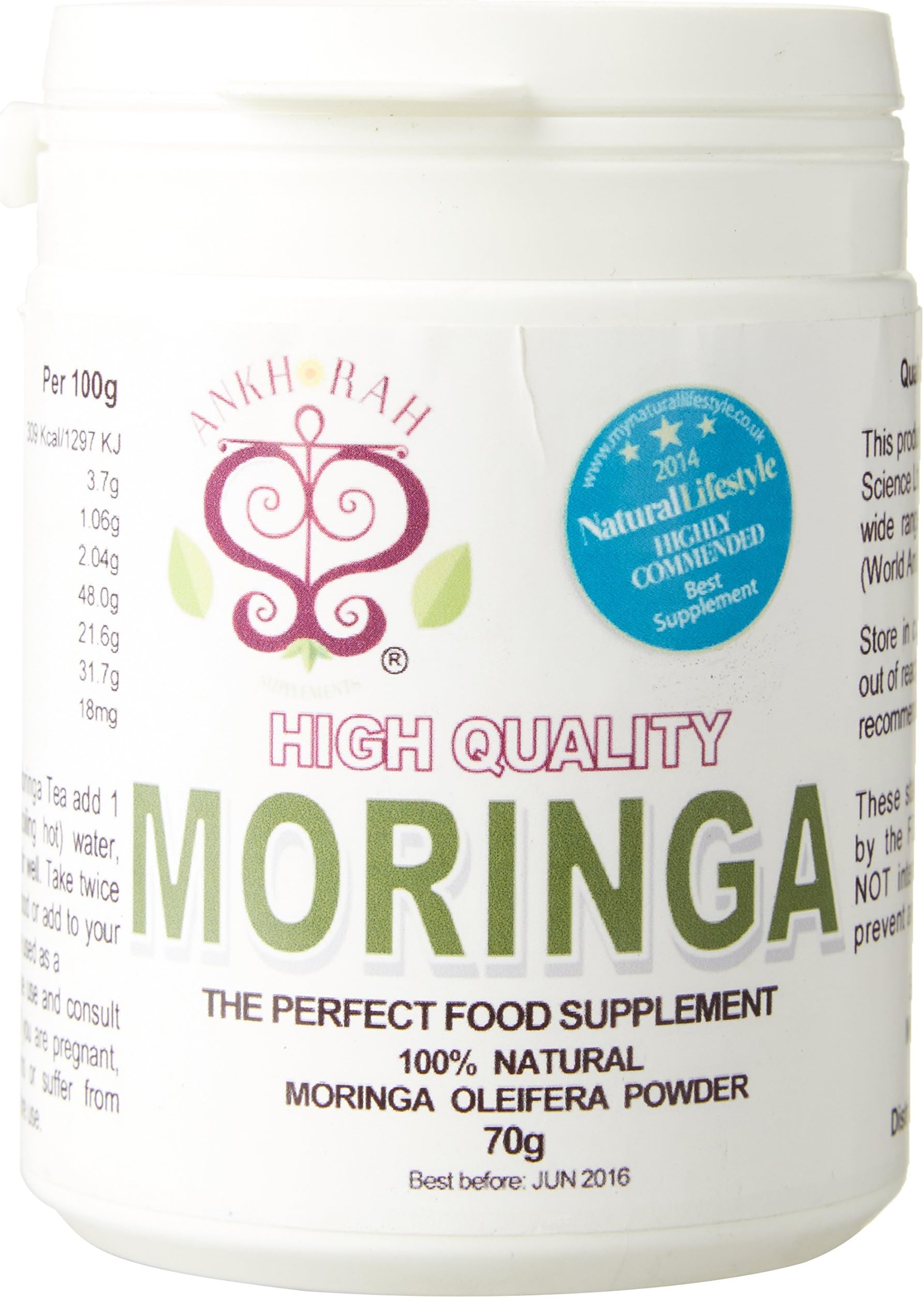 Ankh Rah 70 g 100 Percent Natural Moringa Leaf Powder