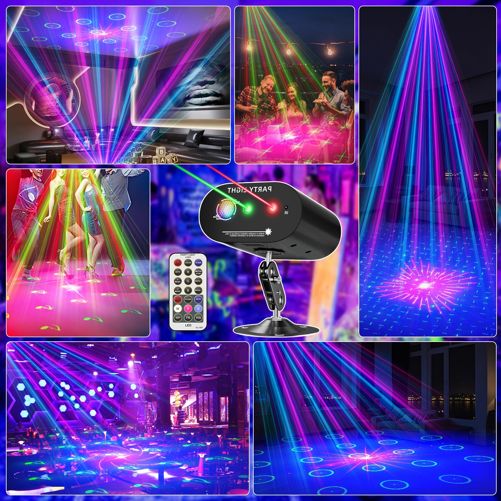 Bola de discoteca para DJ, luz estroboscópica LED para escenarios, proyector de luz, ideal para fiestas navideñas/raves/clubes/bares/decoración del hogar, regalos de cumpleaños y fiestas.