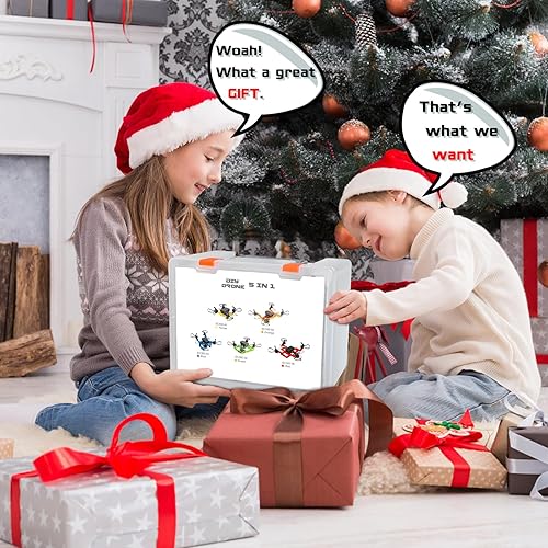 Miniatura 6 de Juguetes de construcción STEM 5 en 1 para niños de 8 a 12 años, mini drones RC para niños, kits de ciencia para niños, grandes regalos para