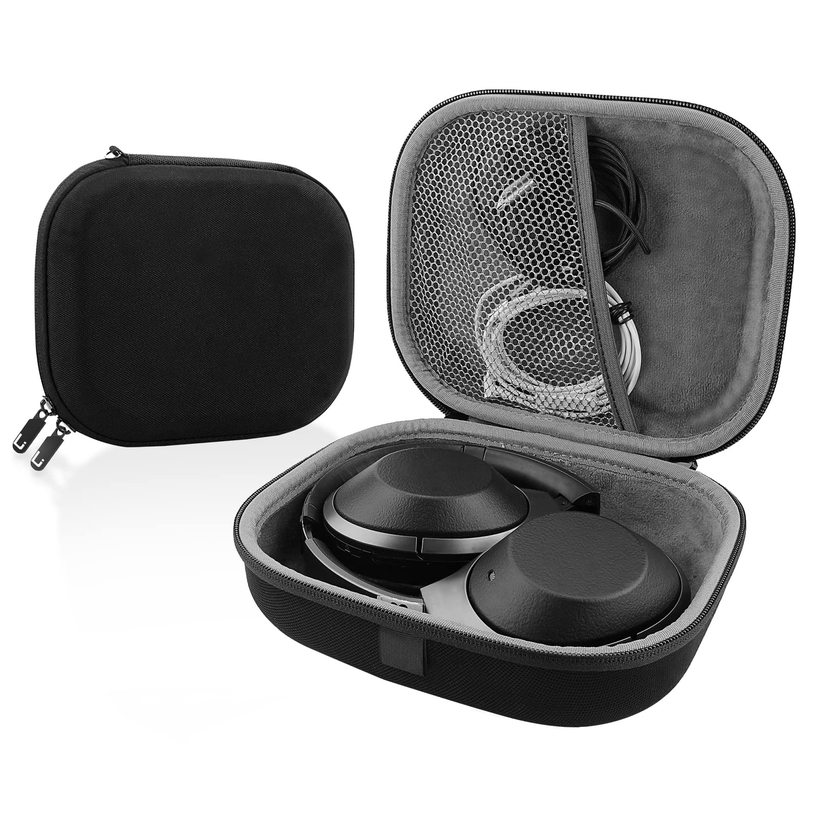LinkideaHeadphones Carrying Case Compatible with Logitech H760, 960USB, G330, H820e Mono, Zone 900/750, Replacement Protective Hard Shell Travel Bag with Cable, Charger Storage (Black)