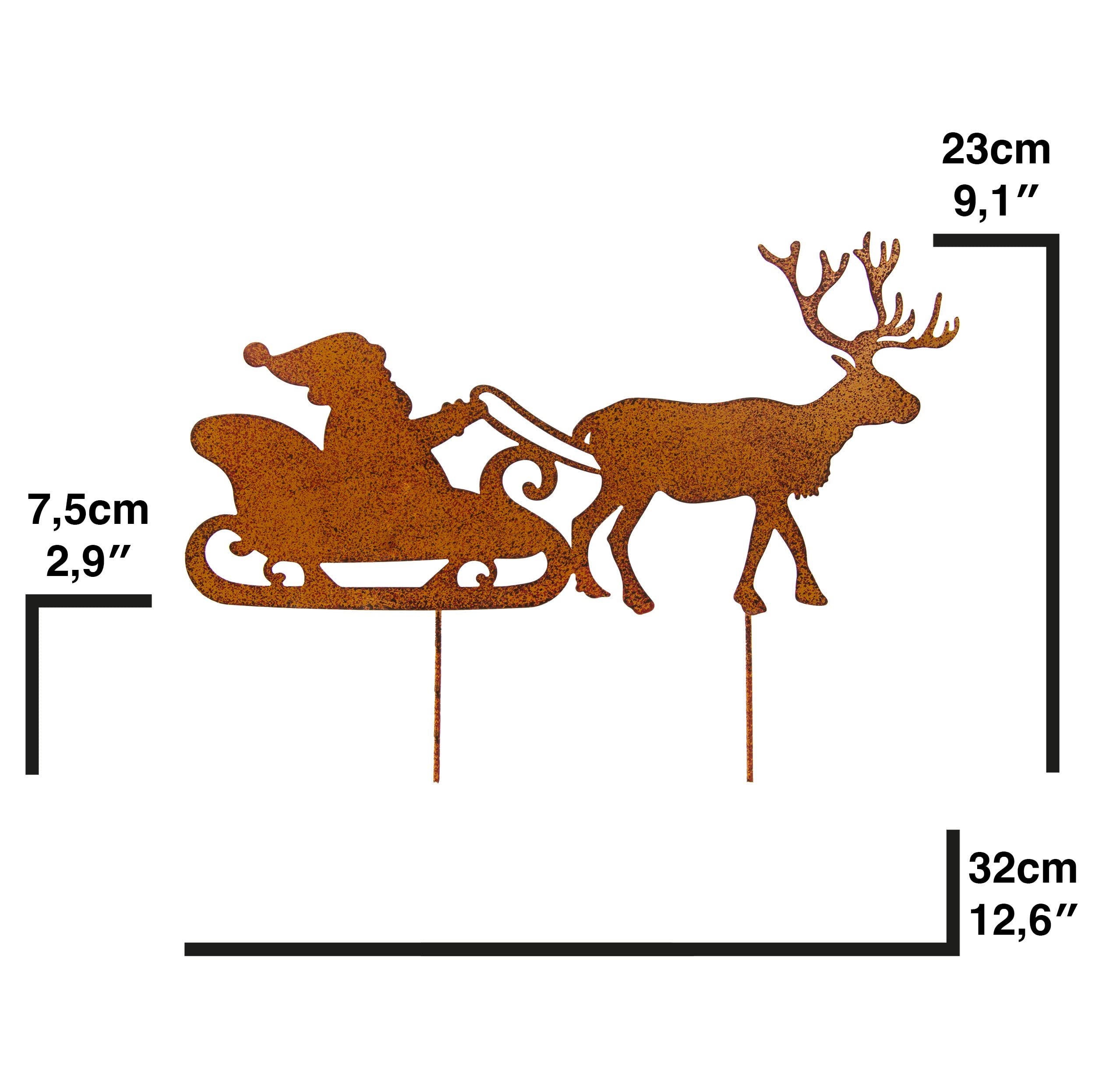 Blümelhuber Santa Claus with Reindeer Sleigh Christmas Decoration Outdoor Garden Stake Christmas Winter Decoration Outdoor Decoration Front Door - Image 2