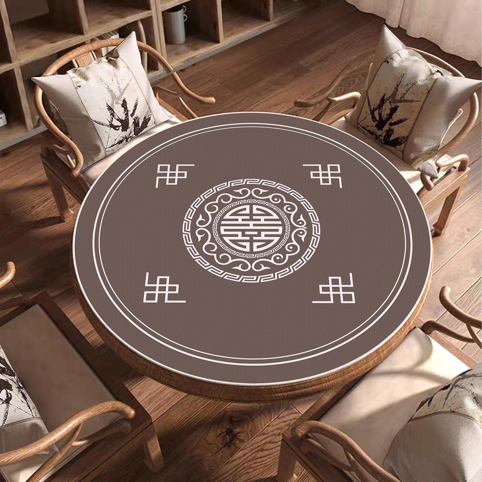 Tapis de Poker, Grand Tapis de Jeu for Mahjong, Poker, Cartes, Tableau(Coffee,120cm/47.24in)