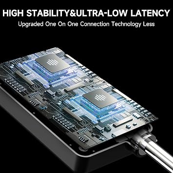 Wireless Microphones, Wireless Microphone with One-to-One Chip Connection, Less latency, 200FT Range, 40H Rechargeable Battery,Plug and Play, Ergonomic Design, Microphone for Singing, Speaker, Party