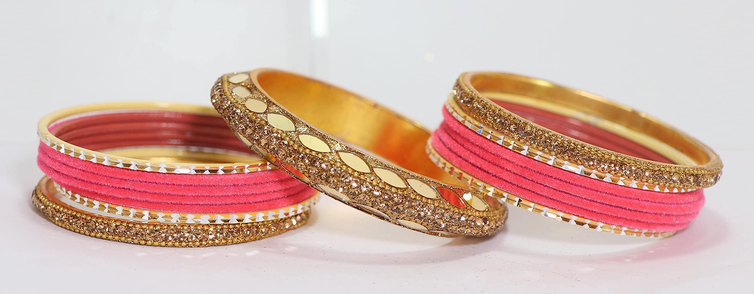 Zircon Gemstone Velvet Chuda Set For Girls