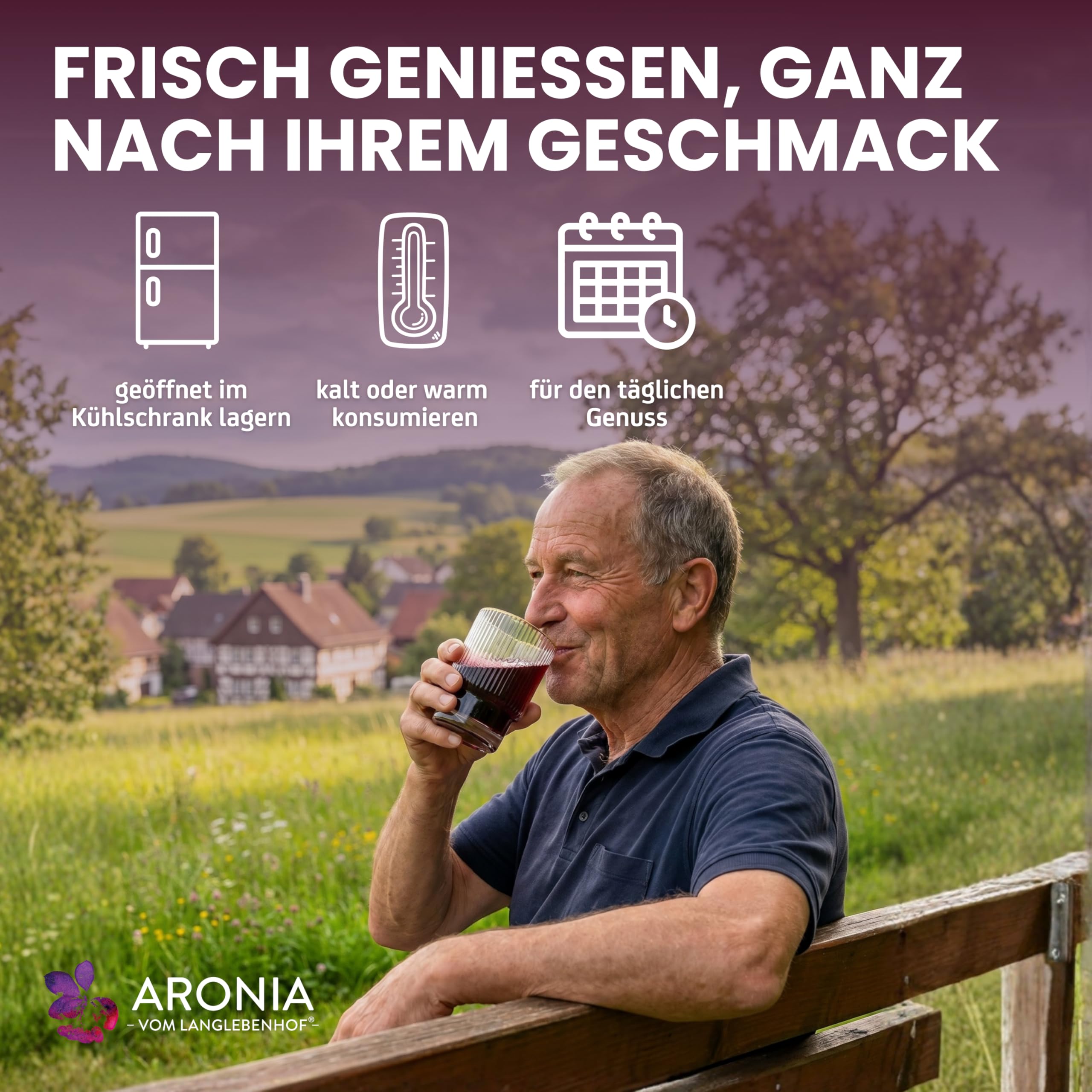 Langlebenhof Aronia Direktsaft, Muttersaft, [100% Demeter und Bio] 6 Flaschen Paket - lange haltbar