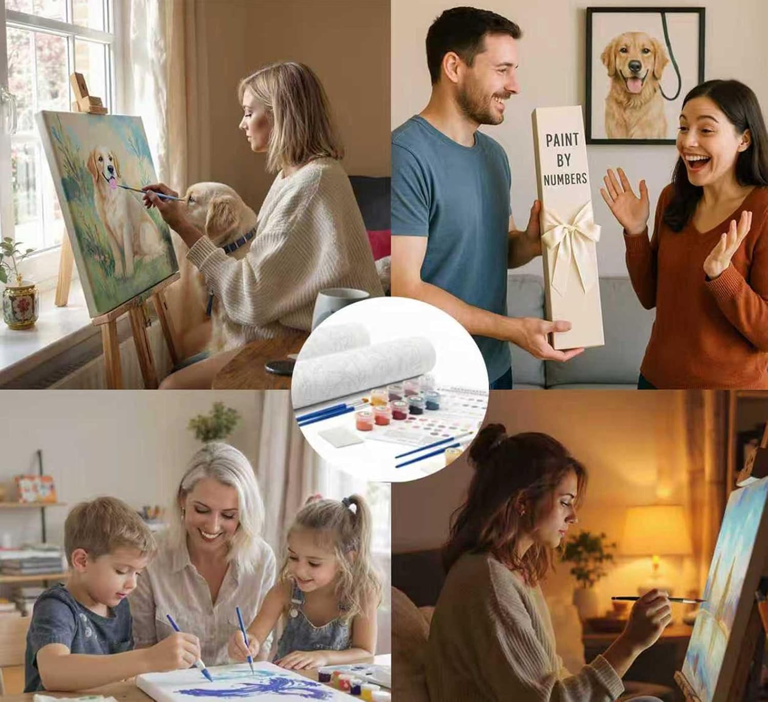 Paint by Number Kit for Adults & Western Style Fans, Abstract Cowgirl with Cowboy Hat Art 16x20 Inch Framed, DIY Acrylic Painting Kit with Brushes & Paints, Rustic Home Decor